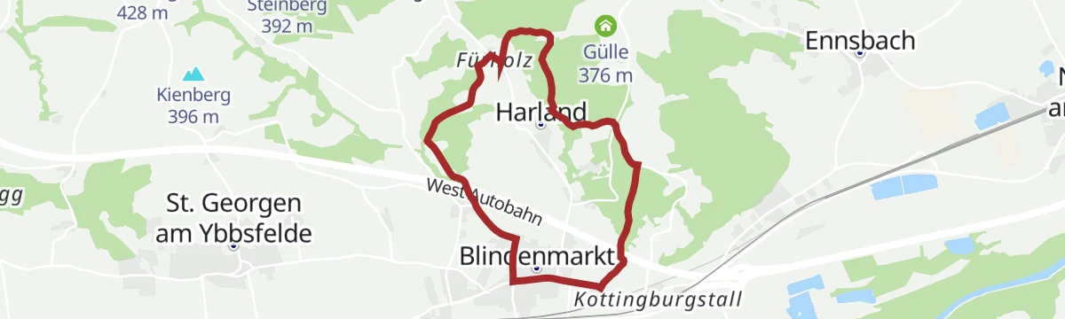 Route map: Kneippwanderweg Blindenmarkt
